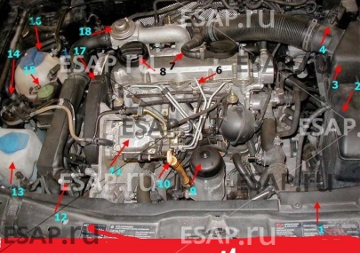 Двигатель  1.9 TDI AHF VW SEAT SKODA 194ty krak Дизельный