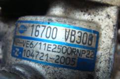  NISSAN PATROL GR Y61 2.8 TD 16700VB300 16700-VB300  ‎104721-2005  ‎1047212005