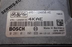 0281011801 4M5112A650KE 4KAE БЛОК УПРАВЛЕНИЯ FORD FOCUS
