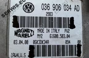 036906034AD БЛОК УПРАВЛЕНИЯ ДВИГАТЕЛЕМ VW LUPO 1.4 16V + PIN