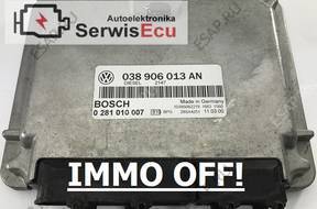038906013AN 0281010007 БЛОК УПРАВЛЕНИЯ VW CADDY ИММОБИЛАЙЗЕР OFF