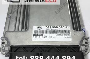 038906016AJ 0281012538 БЛОК УПРАВЛЕНИЯ VW T5 1.9 БЕЗ КОДА