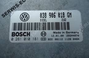 038906018GM 0281010181 БЛОК УПРАВЛЕНИЯ SKODA OCTAVIA 1.9