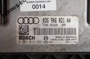 03G906021AA 0281012262 БЛОК УПРАВЛЕНИЯ AUDI A3 ИММОБИЛАЙЗЕР OFF
