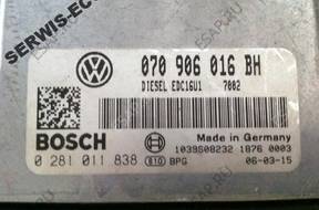070906016BH 0281011838 БЛОК УПРАВЛЕНИЯ VW T5 2.5 БЕЗ КОДА