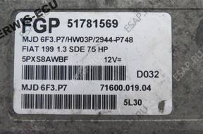 51781569 MJD6F3.P7 БЛОК УПРАВЛЕНИЯ ECU FIAT GRANDE PUNTO