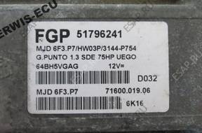 517962241 MJD6F3.P7 БЛОК УПРАВЛЕНИЯ ECU FIAT GRANDE PUNTO