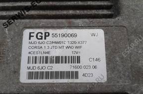 55190069 WJ БЛОК УПРАВЛЕНИЯ ECU OPEL CORSA 1.3 БЕЗ КОДА