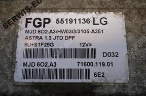 55191136 MJD602.A3 LG БЛОК УПРАВЛЕНИЯ OPEL ASTRA 1.3 +PIN