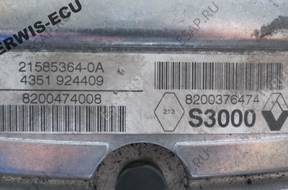 8200376474 S3000 БЛОК УПРАВЛЕНИЯ ECU RENAULT MODUS 1.4