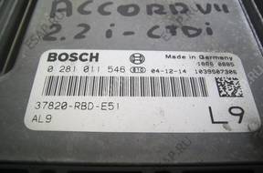 ACCORD VII 2.2 I-CTDI 0281011546 БЛОК УПРАВЛЕНИЯ ЗАМОК ЗАЖИГАНИЯ