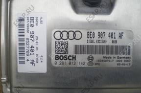 AUDI A-4 БЛОК УПРАВЛЕНИЯ ДВИГАТЕЛЕМ ГОД 2005 NR.8E0 907401AF