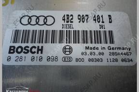 AUDI A 6 C 5 БЛОК УПРАВЛЕНИЯ 4B2907401B    0281010098 AKE