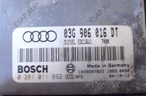 AUDI A3 8P 2.0 TDI БЛОК УПРАВЛЕНИЯ ДВИГАТЕЛЕМ 03G906016DT