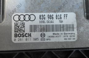 AUDI A3  БЛОК УПРАВЛЕНИЯ  0281011905 03G906016FF