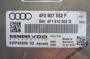 AUDI A4 2.4 БЛОК УПРАВЛЕНИЯ ДВИГАТЕЛЕМ 4F0907552F 5WP45309