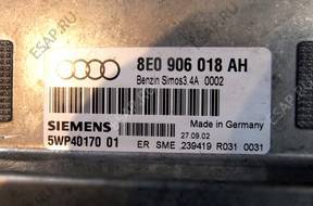 AUDI A4 БЛОК УПРАВЛЕНИЯ ДВИГАТЕЛЬ 8E0906018AH  5WP4017001