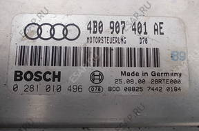 Audi A6 C5 2.5 TDI БЛОК УПРАВЛЕНИЯ ДВИГАТЕЛЕМ 4B0907401AE