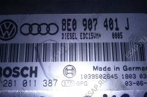 AUDI A6 C5 2.5 V6 132KW БЛОК УПРАВЛЕНИЯ ДВИГАТЕЛЬ 8E0907401J