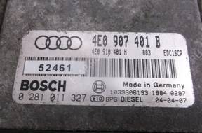 AUDI A8 D3 4.0 TDI БЛОК УПРАВЛЕНИЯ ДВИГАТЕЛЕМ 4E0907401B
