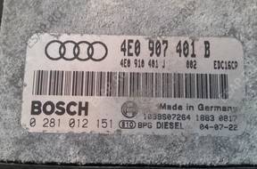 AUDI A8 D3  БЛОК УПРАВЛЕНИЯ ДВИГАТЕЛЕМ 4E0907401B