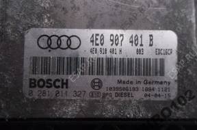 AUDI A8 D3 БЛОК УПРАВЛЕНИЯ ДВИГАТЕЛЕМ 4E0907401B
