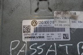 B6 2.0TDI BKP БЛОК УПРАВЛЕНИЯ ДВИГАТЕЛЬ 03G906018 5WP45500AF