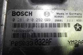 БЛОК УПРАВЛЕНИЯ 0281010292 CHRYSLER PT CRUISER 2.2CRD