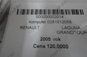 БЛОК УПРАВЛЕНИЯ 0281012058 RENAULT LAGUNA GRANDTOUR