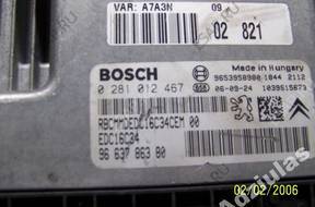 БЛОК УПРАВЛЕНИЯ 0281012467 9663786380 PEUGEOT 207 1.6 HDI