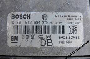 БЛОК УПРАВЛЕНИЯ 0281012694 DB ASTRA III H 1.7 CDTI Z17DTH