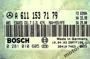 БЛОК УПРАВЛЕНИЯ 2.2 MERCEDES VITO 0281010605 A6111537179