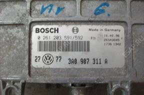 БЛОК УПРАВЛЕНИЯ 6 Volkswagen 0261203591/592  3A907311A