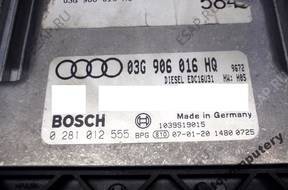 БЛОК УПРАВЛЕНИЯ AUDI 2.0TDI 03g906016hq 0281012555 БЕЗ КОДА