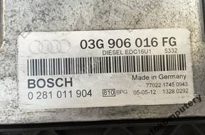 БЛОК УПРАВЛЕНИЯ AUDI A3 03g906016fg 0281011904 БЕЗ КОДА