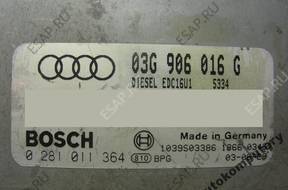 БЛОК УПРАВЛЕНИЯ AUDI A3  03g906016g 0281011364 БЕЗ КОДА