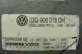 БЛОК УПРАВЛЕНИЯ AUDI A3 03g906018dh 5wp45548ae + PIN