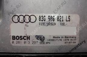 БЛОК УПРАВЛЕНИЯ AUDI A3 03g906021ls 0281013297 БЕЗ КОДА