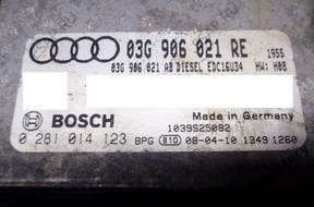 БЛОК УПРАВЛЕНИЯ AUDI A3 03g906021re 0281014123 БЕЗ КОДА