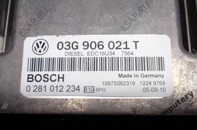 БЛОК УПРАВЛЕНИЯ AUDI A3 03g906021t 0281012234 БЕЗ КОДА