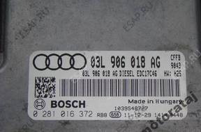 БЛОК УПРАВЛЕНИЯ AUDI A3 2.0TDI  03L906018AG 0281016372