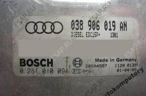 БЛОК УПРАВЛЕНИЯ AUDI A4 038906019an 0281010094 БЕЗ КОДА