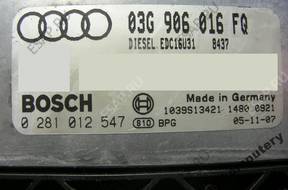 БЛОК УПРАВЛЕНИЯ AUDI A4 03g906016fq 0281012547 БЕЗ КОДА