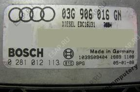 БЛОК УПРАВЛЕНИЯ AUDI A4 03g906016gn 0281012113 БЕЗ КОДА