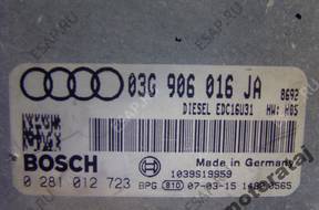 БЛОК УПРАВЛЕНИЯ AUDI A4 1.9TDI 0281012723 03G906016JA