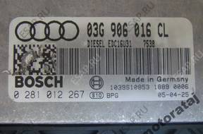 БЛОК УПРАВЛЕНИЯ AUDI A4 2.0TDI 0281012267 03G906016CL