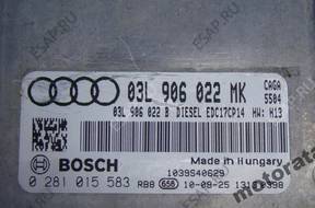 БЛОК УПРАВЛЕНИЯ AUDI A4 2.0TDI 03L906022MK 0281015583