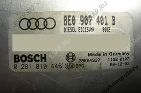 БЛОК УПРАВЛЕНИЯ AUDI A4 2.5TDI 8e0907401b 0281010446 +PIN