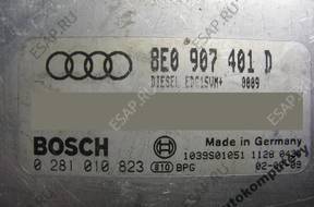 БЛОК УПРАВЛЕНИЯ AUDI A4 2.5TDI 8e0907401d 0281010823 +PIN