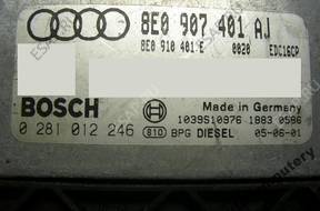 БЛОК УПРАВЛЕНИЯ AUDI A4 3.0 8e0907401aj 0281012246 +PIN